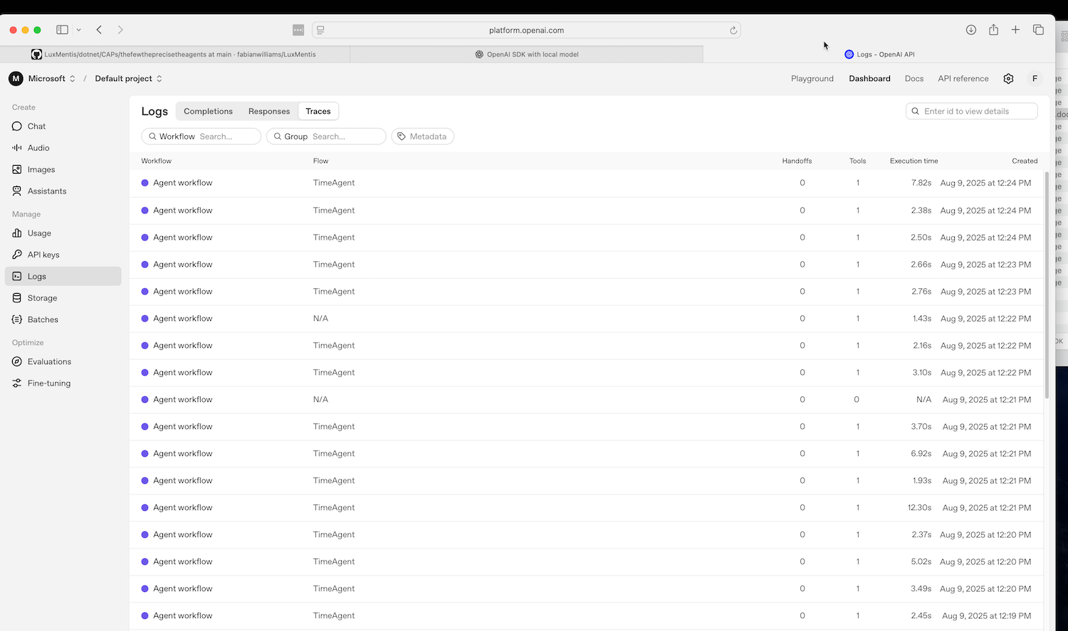 OpenAI Agent Workflows