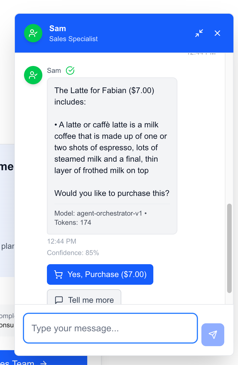 Product Detail in Chat