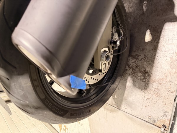 Rear wheel and silencer of the Ducati Monster 821