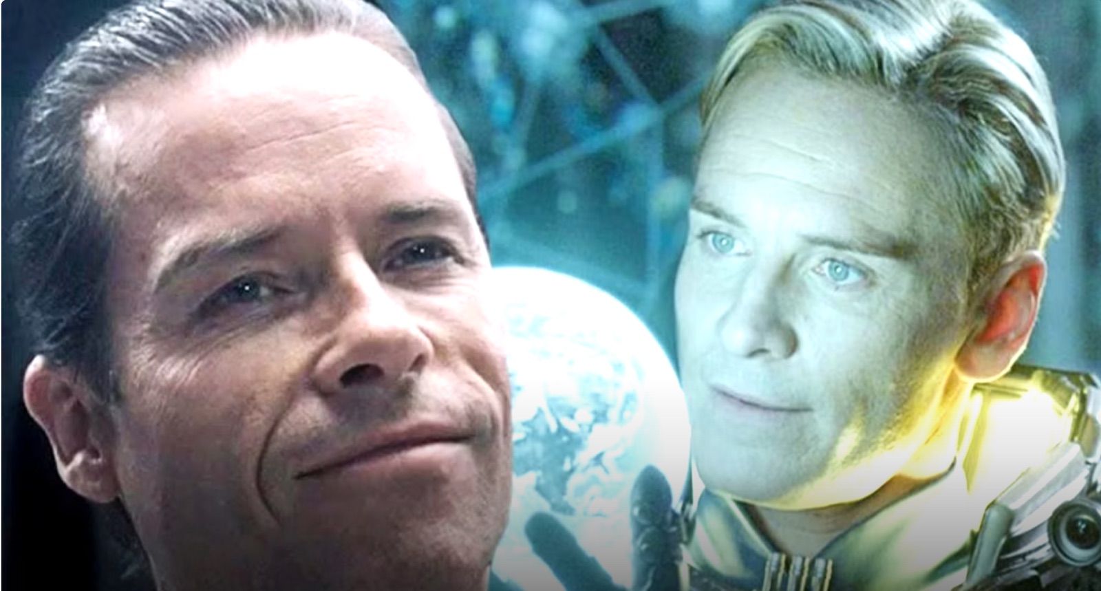 Peter Weyland and David side by side, maker and made